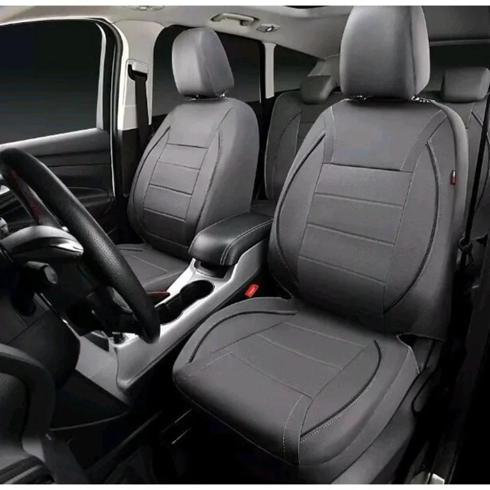 Universal Car 5 Seat Covers Full Set PU Leather Front Rear Protector Cushion Pad